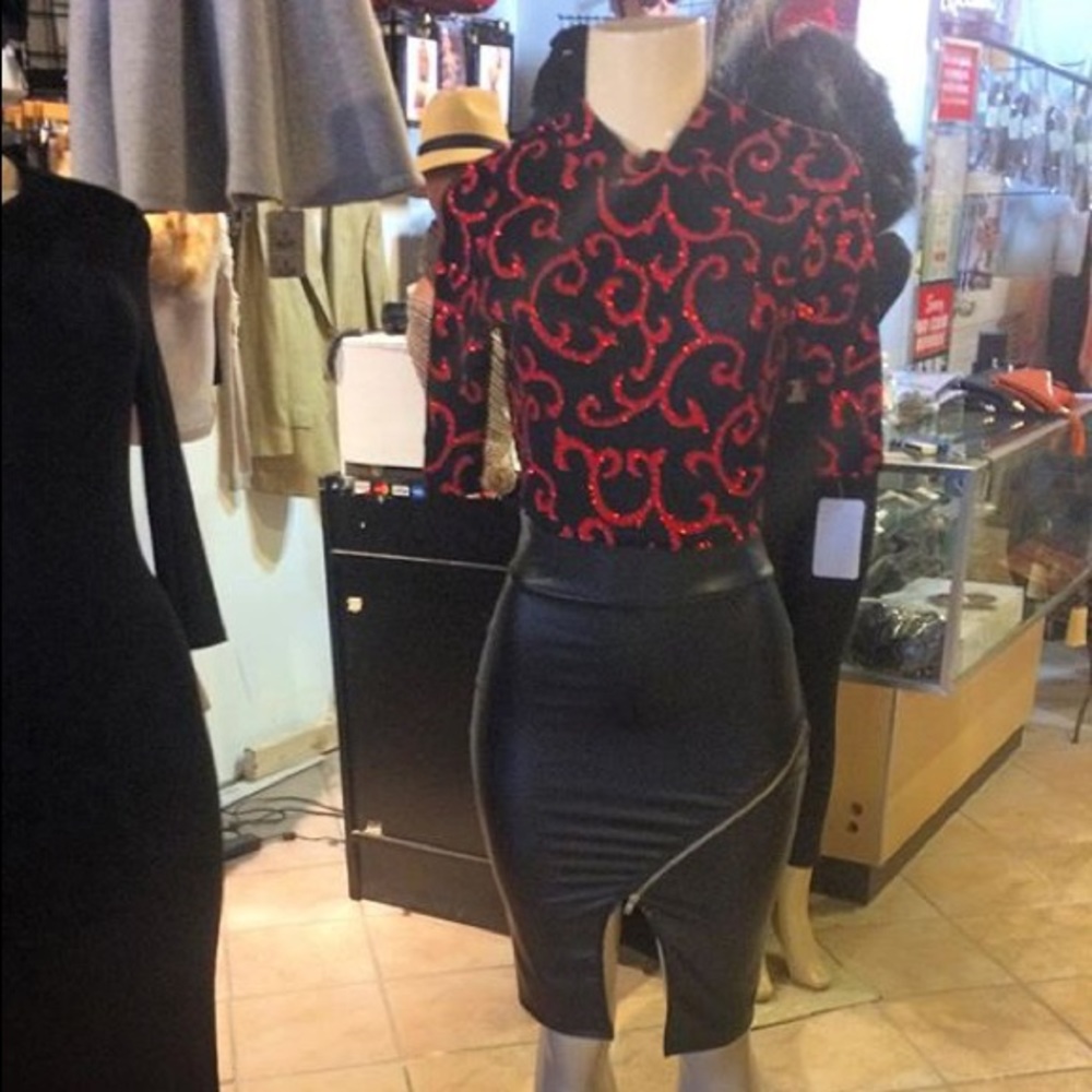 Red and Black Dress